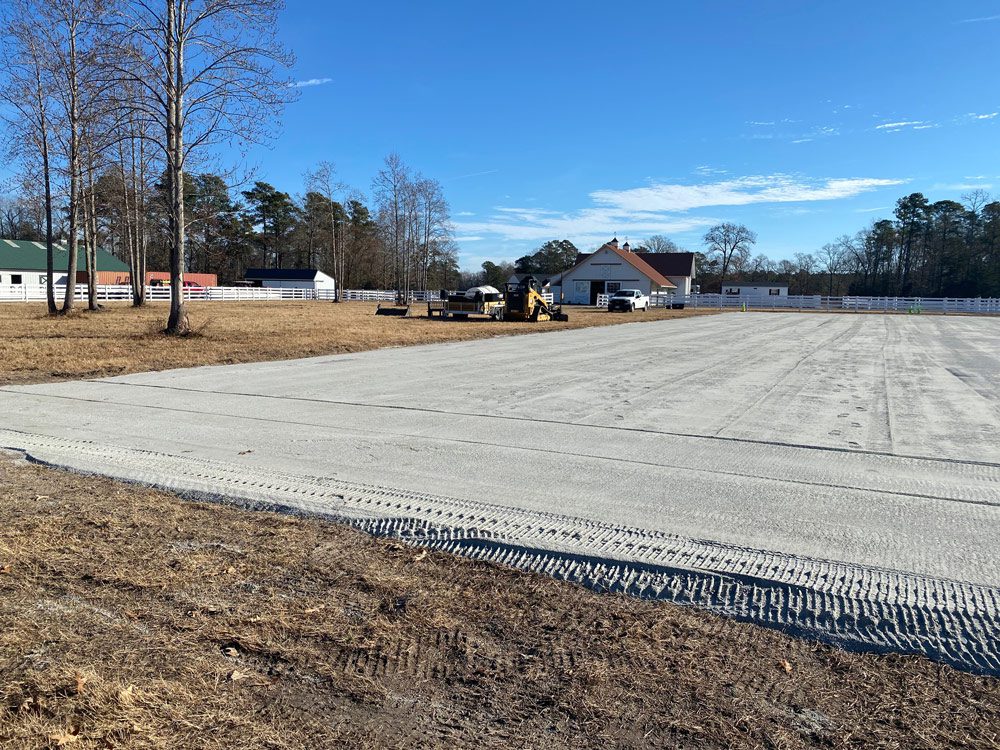 Barhamsville Equestrian Arena, grading, riding arena construction