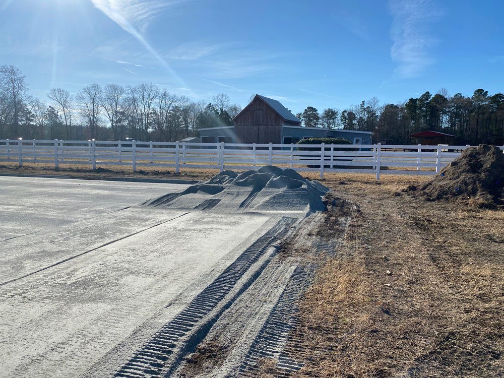 Barhamsville Dressage Arena, Riding Arena construction, topsoil grading, grading
