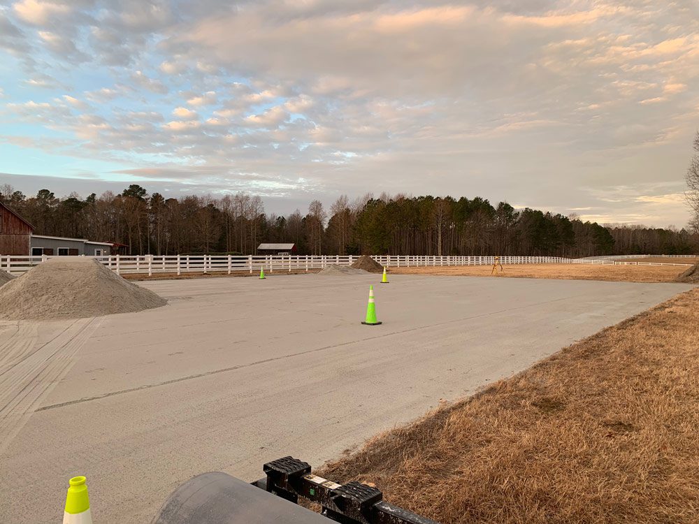 Grading, dressage arena construction