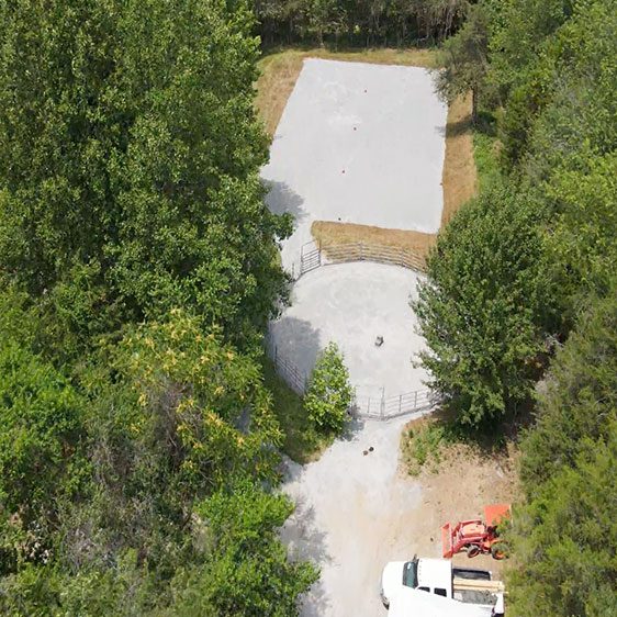 Culpeper Equestrian Riding Arena, Fencing, Forestry Mulching, Round Pen, Concrete Pad, Stone, Culvert Pipe, Erosion Control