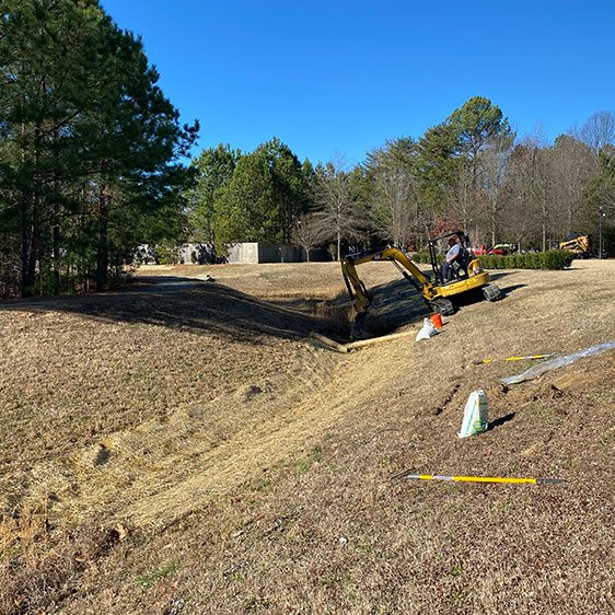 Newport News, Storm Basin Cleanout, Erosion Control, seeding, Fertilizing, Liming, EC-2